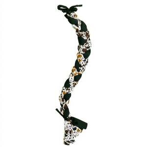 NEW SHOWMAN braid-in lycra horses tail bag in cow print